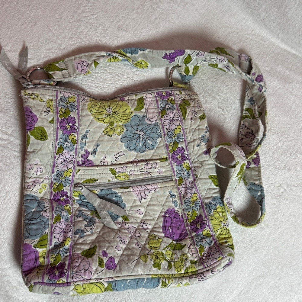 VTG Vera Bradley Y2K Watercolor Hipster Crossbody Bag Purse Purple Lavender Gray
